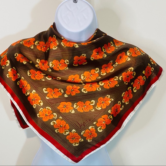 Vera Floral Print Vintage Scarf - Picture 1 of 9